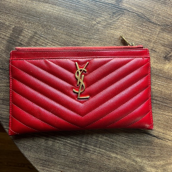 SAINT LAURENT Monogram Matelassé Bill Pouch Leather Wallet - Picture 5 of 7